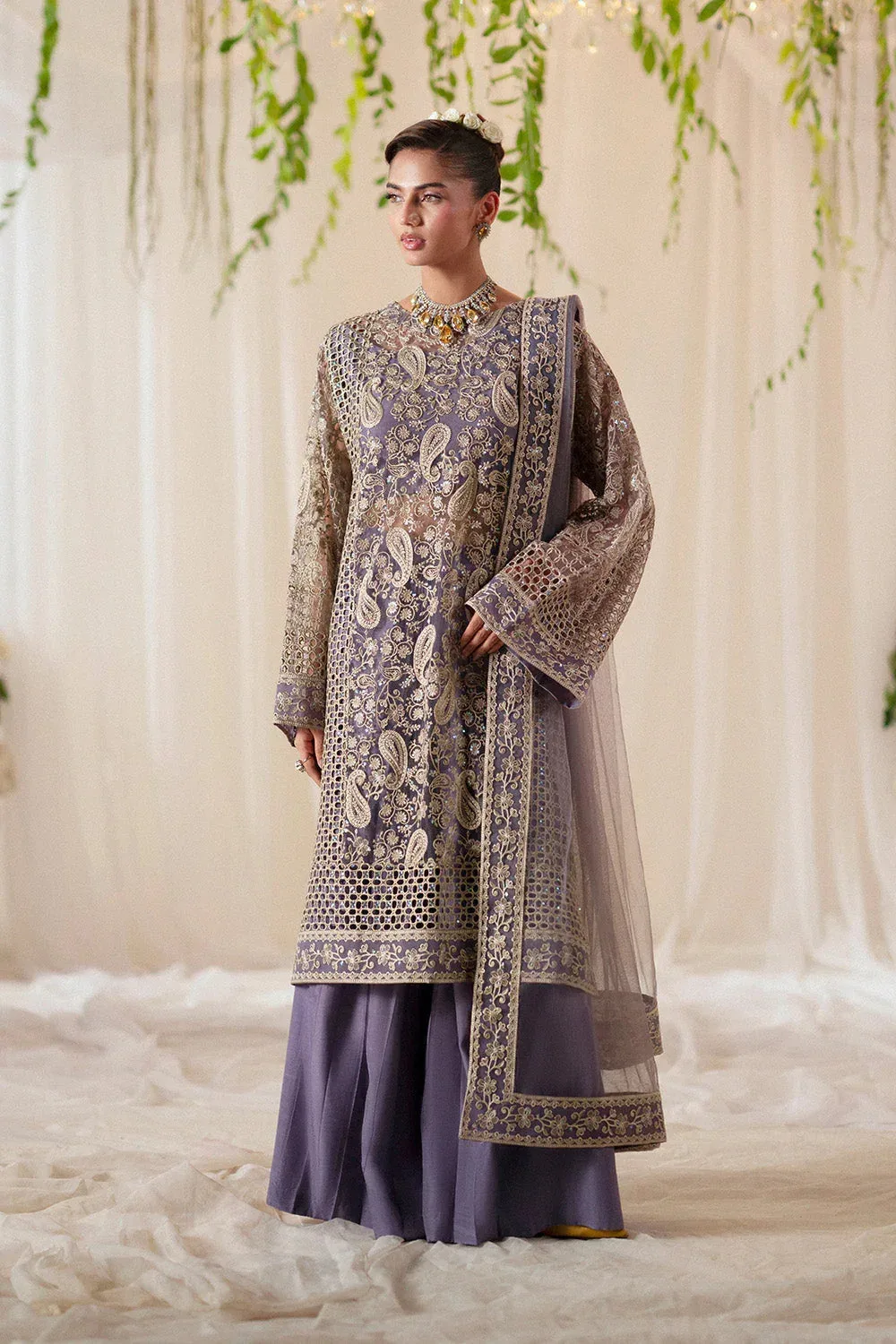 Maryum N Maria Musawir Formals Lilac Gray Organza – view 1 – Poshaq
