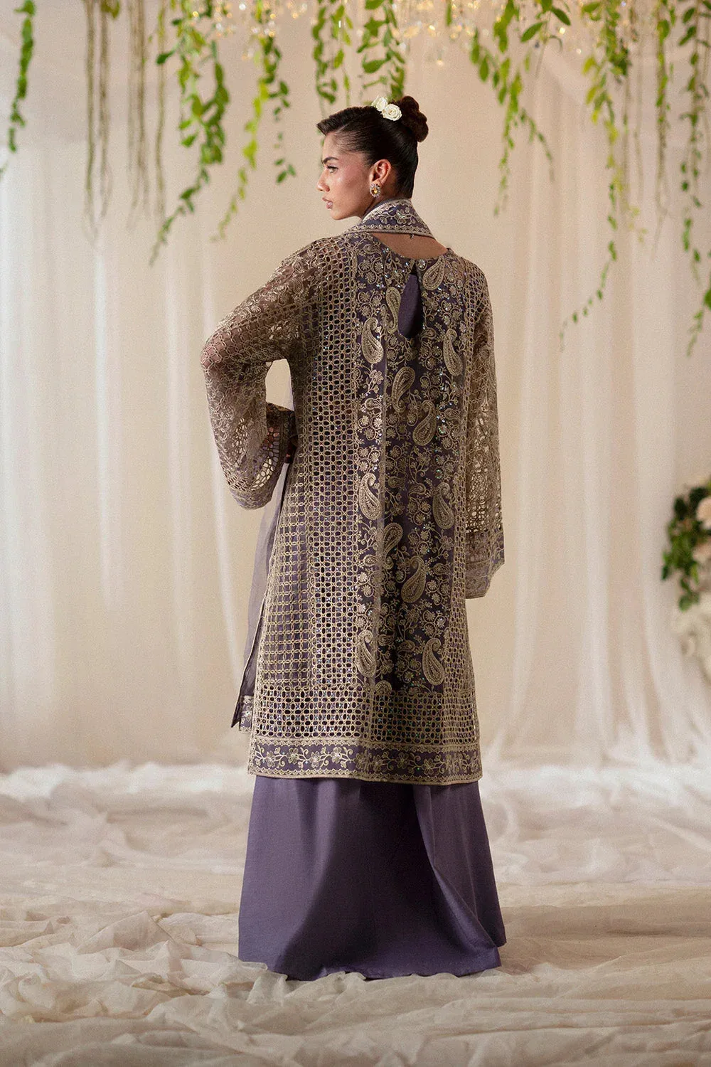 Maryum N Maria Musawir Formals Lilac Gray Organza – view 2 – Poshaq