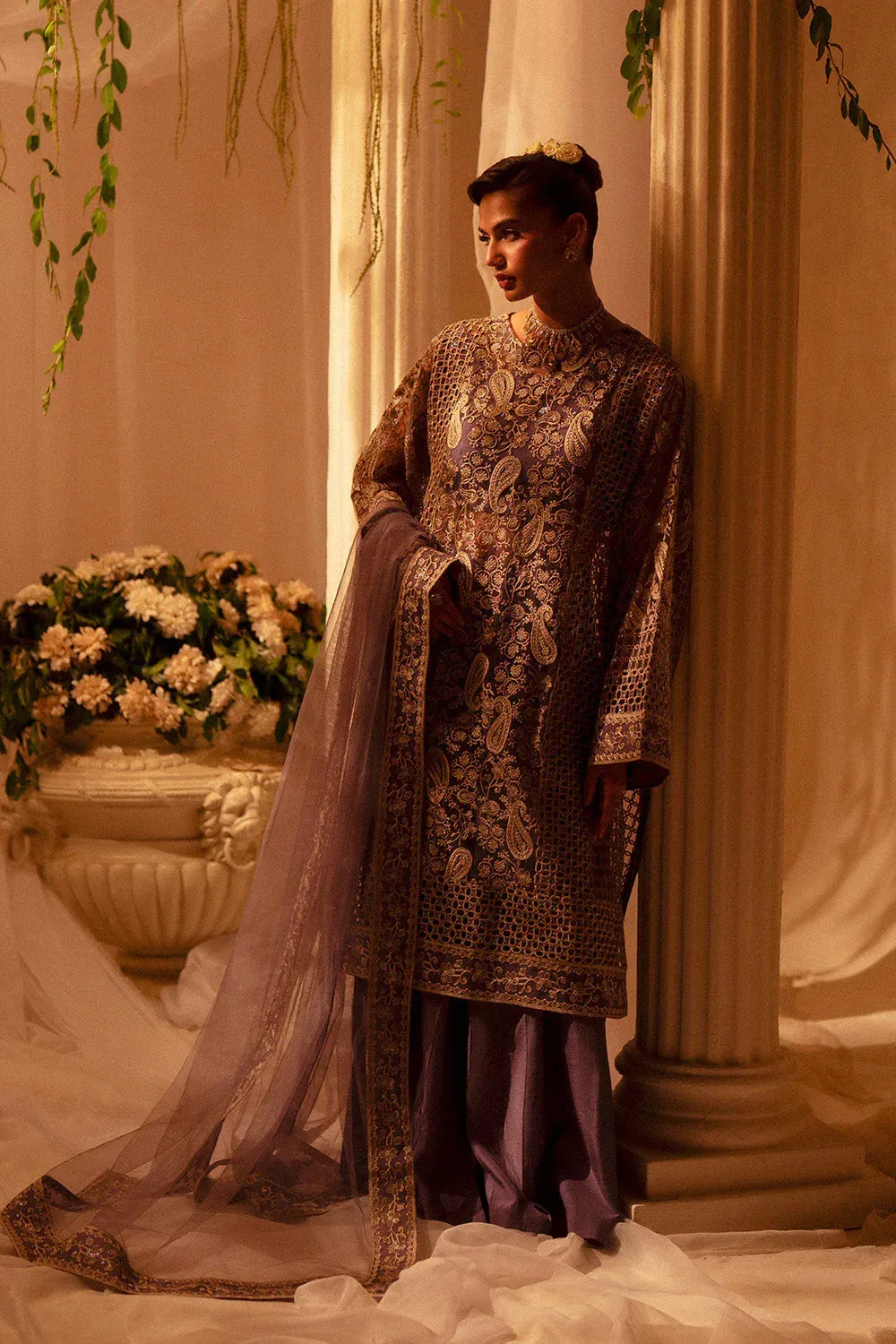 Maryum N Maria Musawir Formals Lilac Gray Organza – view 3 – Poshaq