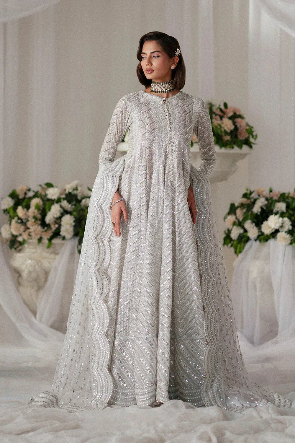 Maryum N Maria Musawir Formals White Organza – view 1 – Poshaq