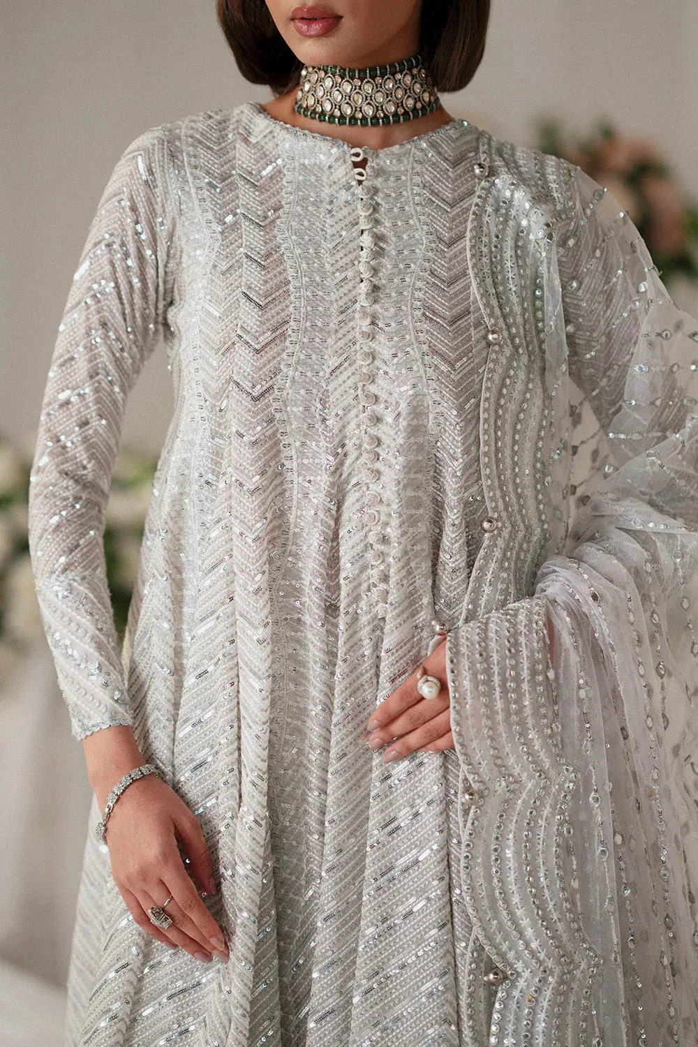 Maryum N Maria Musawir Formals White Organza – view 4 – Poshaq