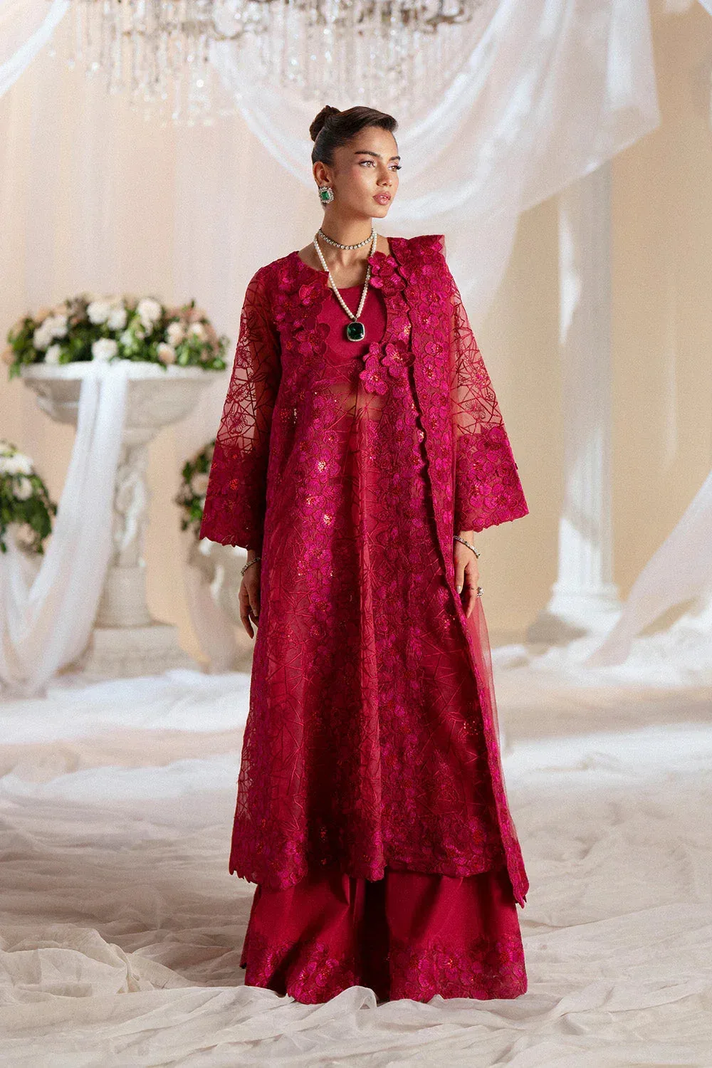 Maryum N Maria Musawir Formals Red Organza – view 1 – Poshaq