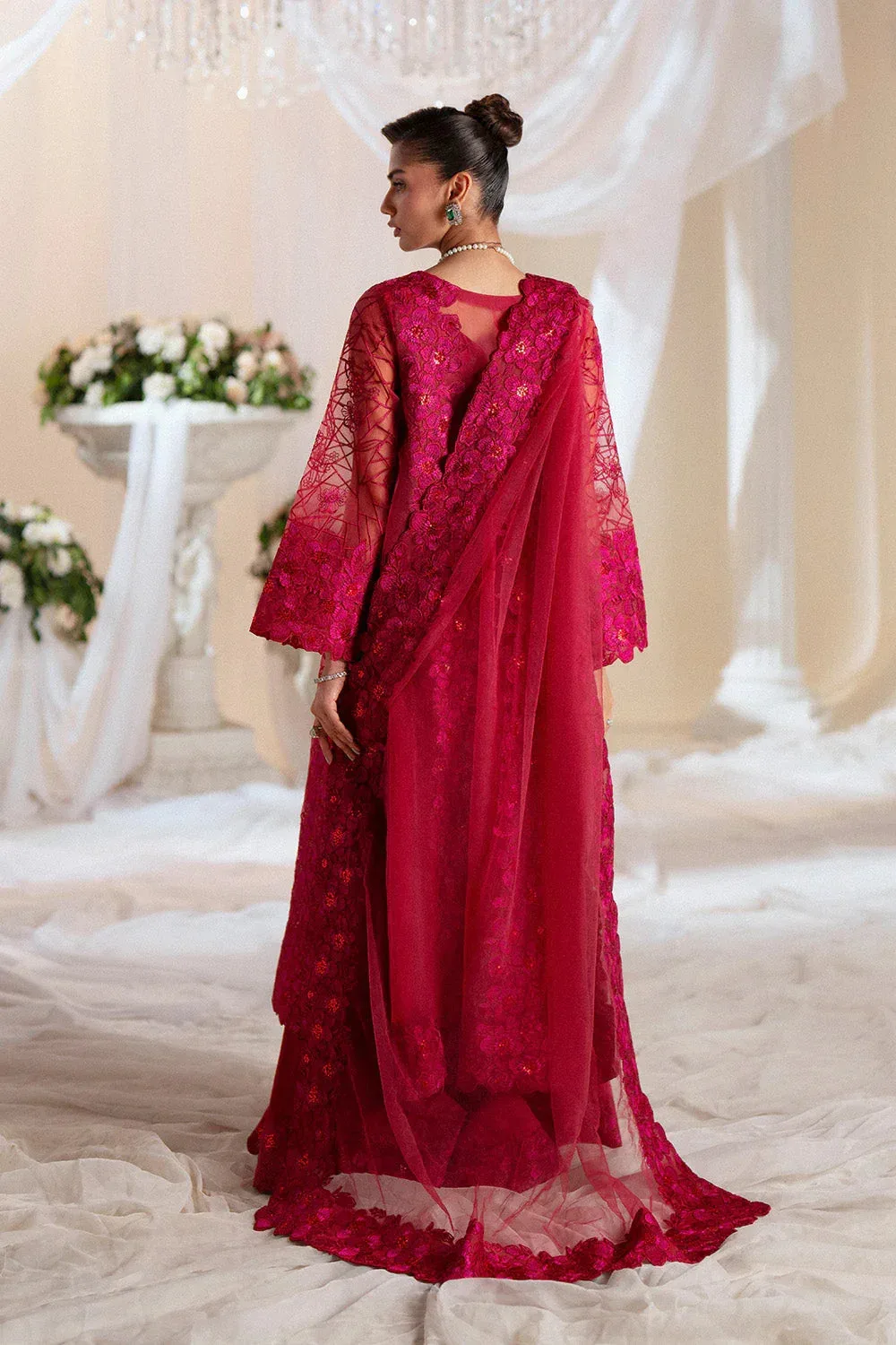 Maryum N Maria Musawir Formals Red Organza – view 2 – Poshaq