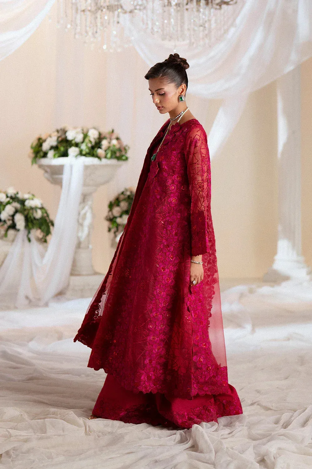 Maryum N Maria Musawir Formals Red Organza – view 3 – Poshaq