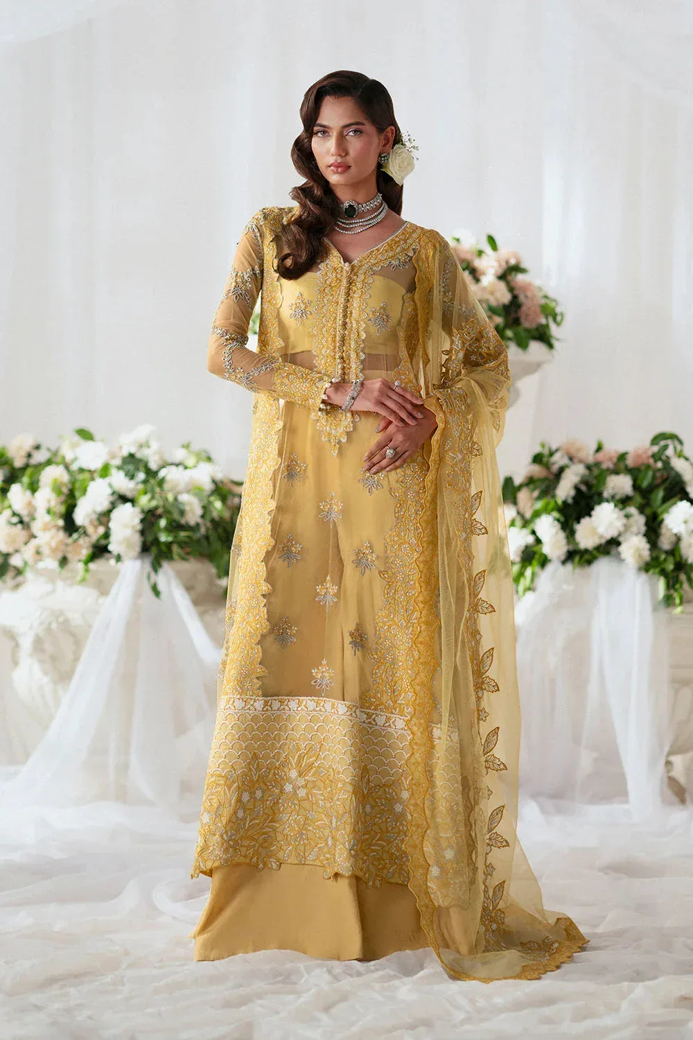 Maryum N Maria Musawir Formals Yellow Organza – view 1 – Poshaq