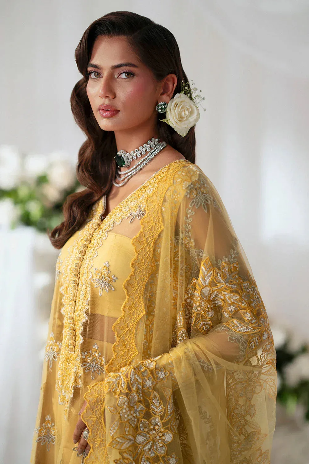 Maryum N Maria Musawir Formals Yellow Organza – view 3 – Poshaq