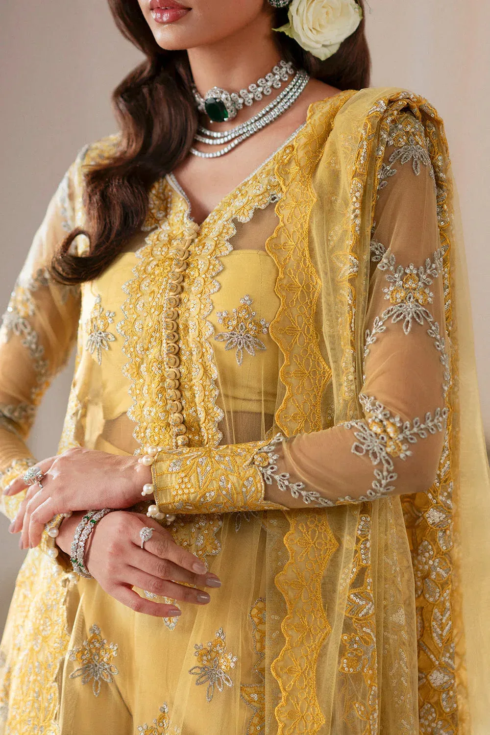 Maryum N Maria Musawir Formals Yellow Organza – view 4 – Poshaq