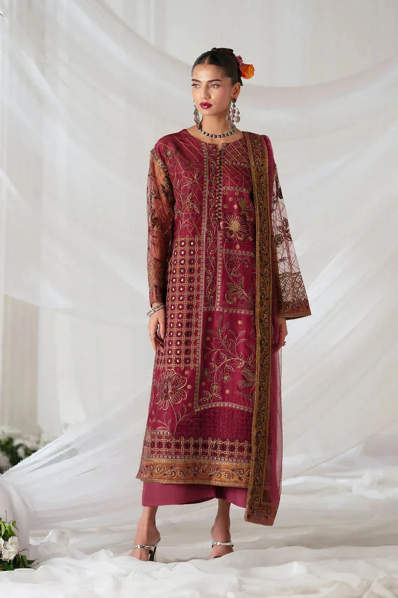 Maryum N Maria Musawir Formals Maroon Organza – view 1 – Poshaq