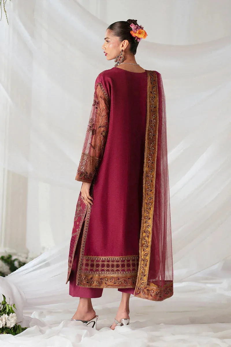Maryum N Maria Musawir Formals Maroon Organza – view 2 – Poshaq