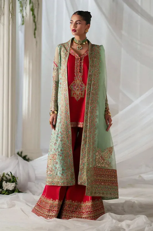 Maryum N Maria Musawir Formals Red Organza – view 1 – Poshaq