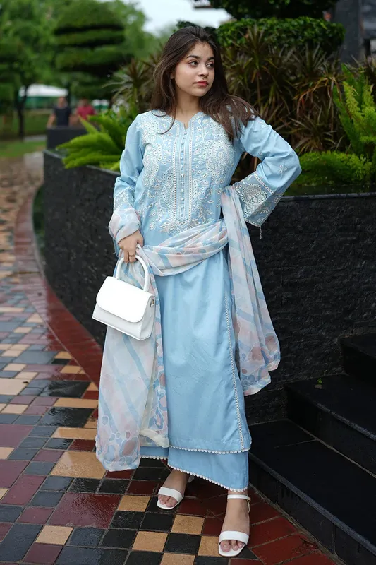 Maryum N Maria Vasl Pret Light Blue Cambric – view 1 – Poshaq