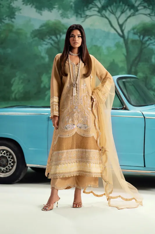 Maryum N Maria Mushal Formals Golden Silk – view 1 – Poshaq