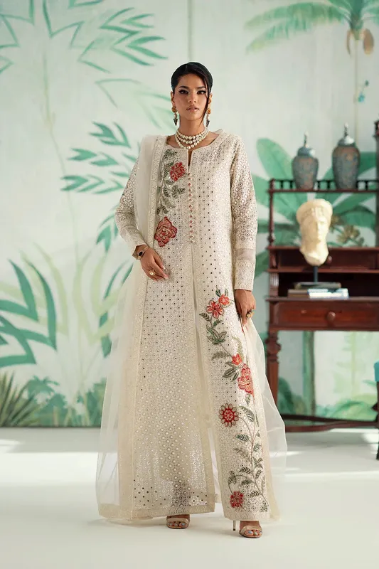 Maryum N Maria Mushal Formals Ivory Organza – view 1 – Poshaq