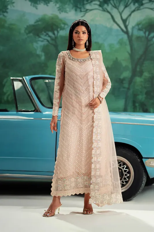 Maryum N Maria Mushal Formals Peach Cream Grip – view 1 – Poshaq