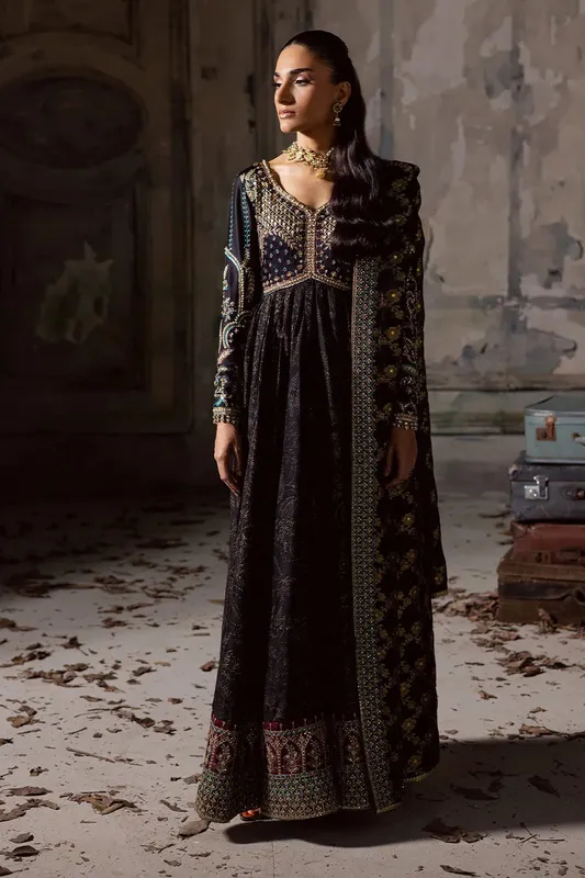 Maryum N Maria Zarq Festive Black Cotton – view 1 – Poshaq