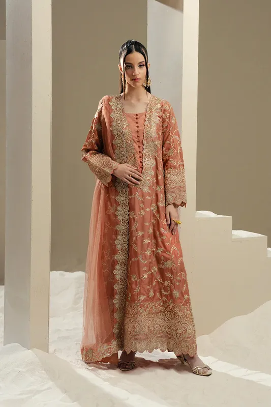 Maryum N Maria Lyla Pret Dull Orange Silk – view 1 – Poshaq