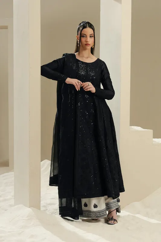 Maryum N Maria Lyla Pret Black Organza – view 1 – Poshaq