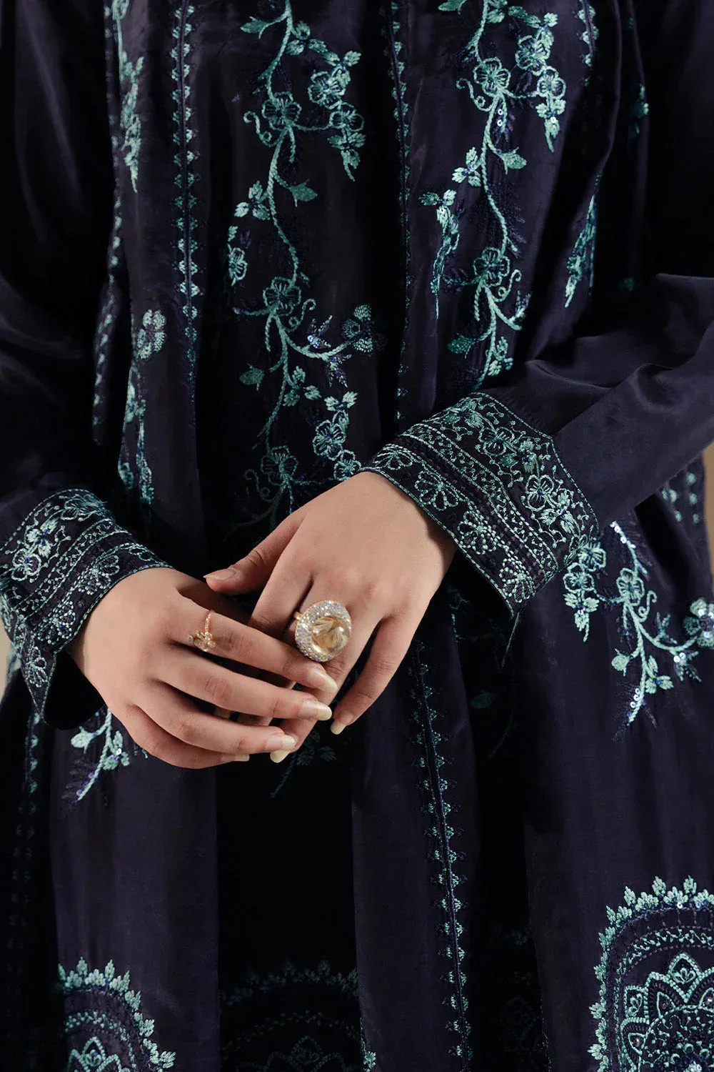 Maryum N Maria Lyla Pret Deep Blue Silk – view 4 – Poshaq
