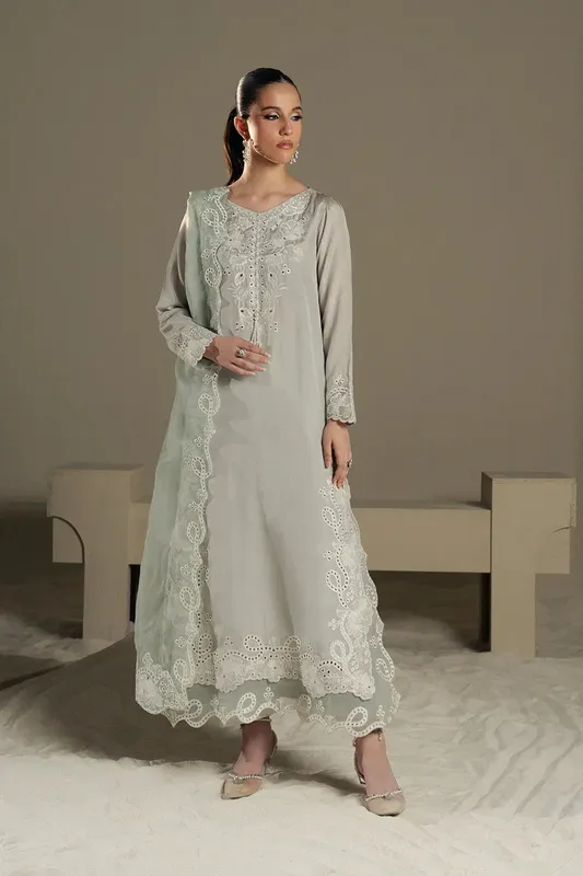 Maryum N Maria Lyla Pret Light Gray Organza – view 1 – Poshaq