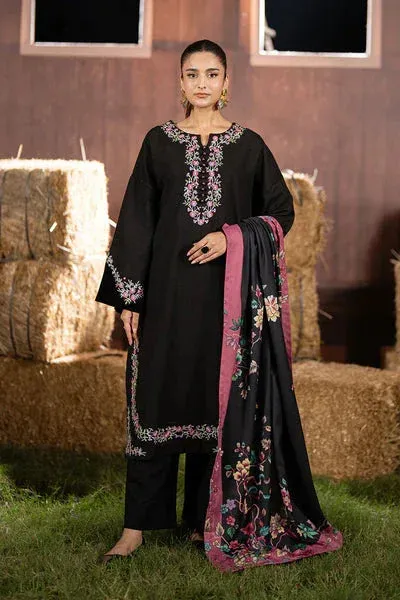 Maryum N Maria Cosy Crew Winter Pret 25 Black Khaddar – view 1 – Poshaq