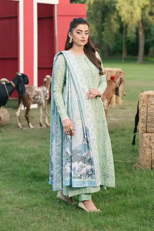 Maryum N Maria Cosy Crew Winter Pret 25 Pistachio Green Khaddar – view 1 – Poshaq