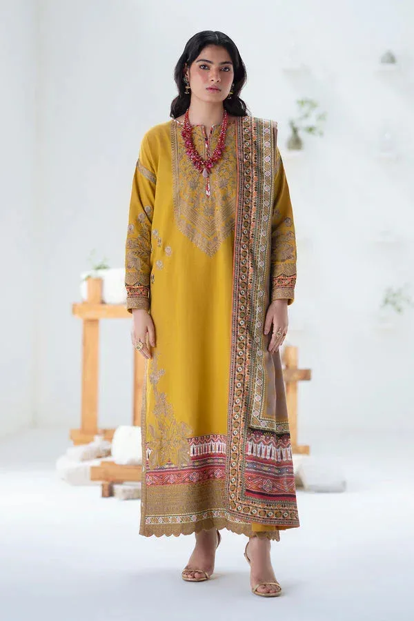 Maryum N Maria Noore Winters 25 Mustard Yellow Khaddar – view 1 – Poshaq
