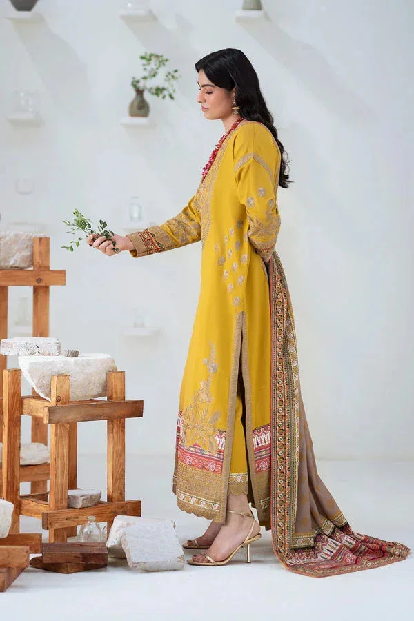 Maryum N Maria Noore Winters 25 Mustard Yellow Khaddar – view 3 – Poshaq
