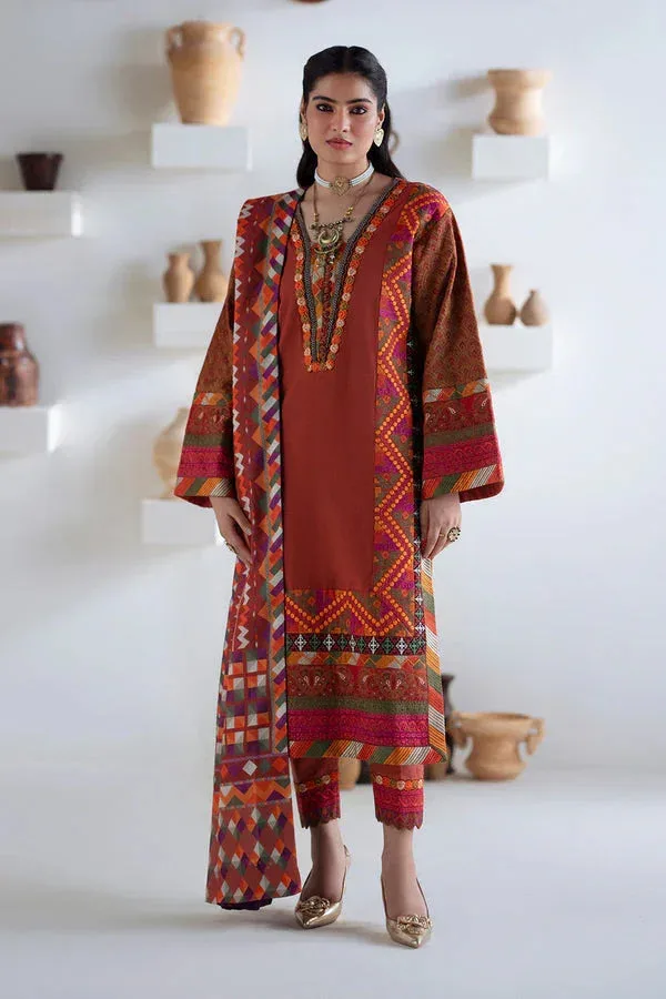 Maryum N Maria Noore Winters 25 Rust Khaddar – view 1 – Poshaq