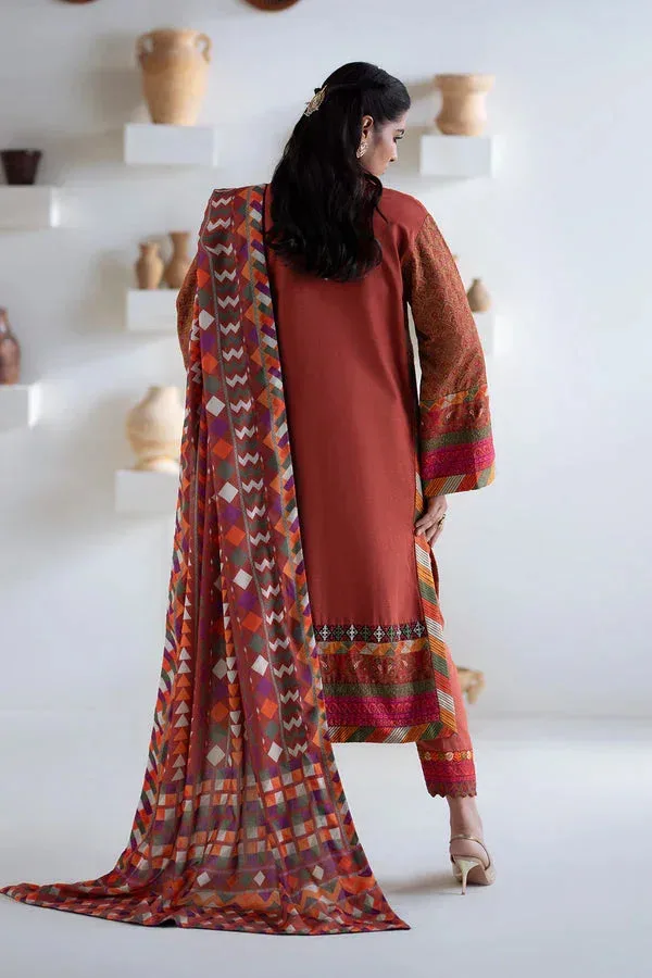 Maryum N Maria Noore Winters 25 Rust Khaddar – view 2 – Poshaq