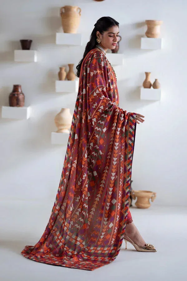 Maryum N Maria Noore Winters 25 Rust Khaddar – view 3 – Poshaq