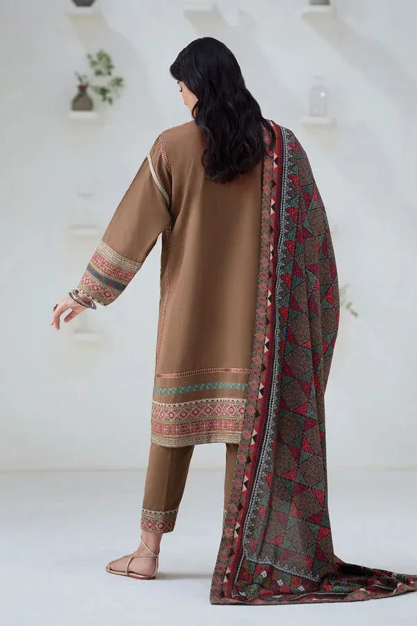 Maryum N Maria Noore Winters 25 Brown Khaddar – view 2 – Poshaq