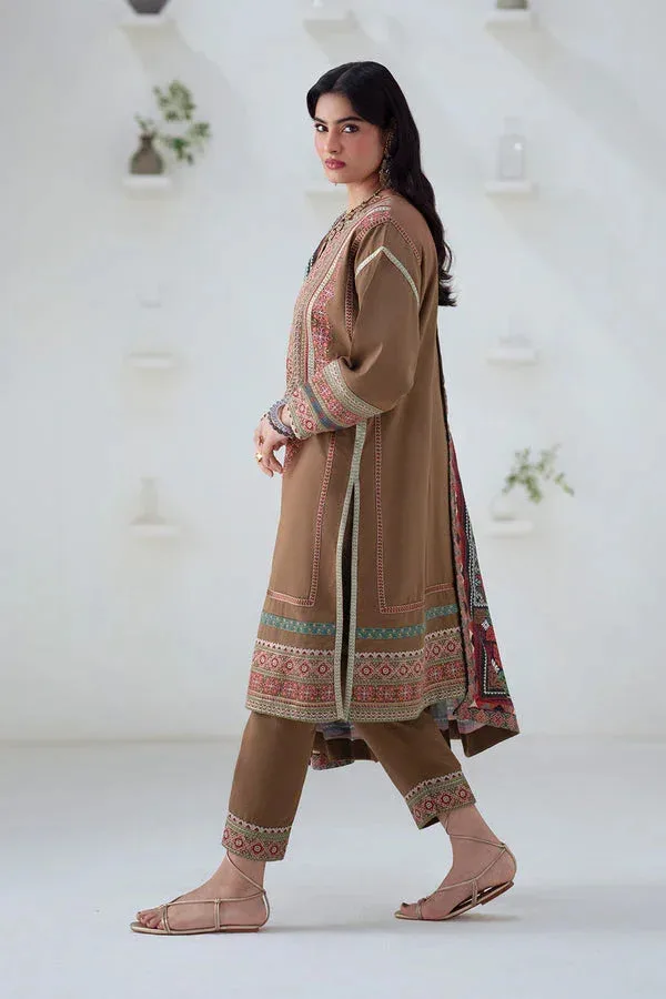 Maryum N Maria Noore Winters 25 Brown Khaddar – view 3 – Poshaq