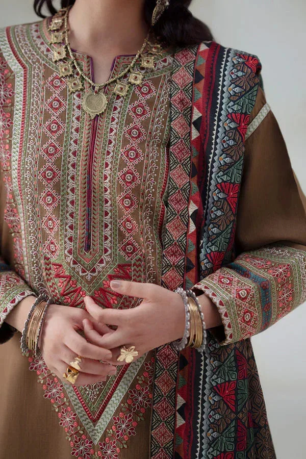 Maryum N Maria Noore Winters 25 Brown Khaddar – view 5 – Poshaq