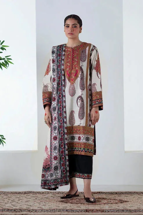 Maryum N Maria Noore Winters 25 Ivory Khaddar – view 1 – Poshaq