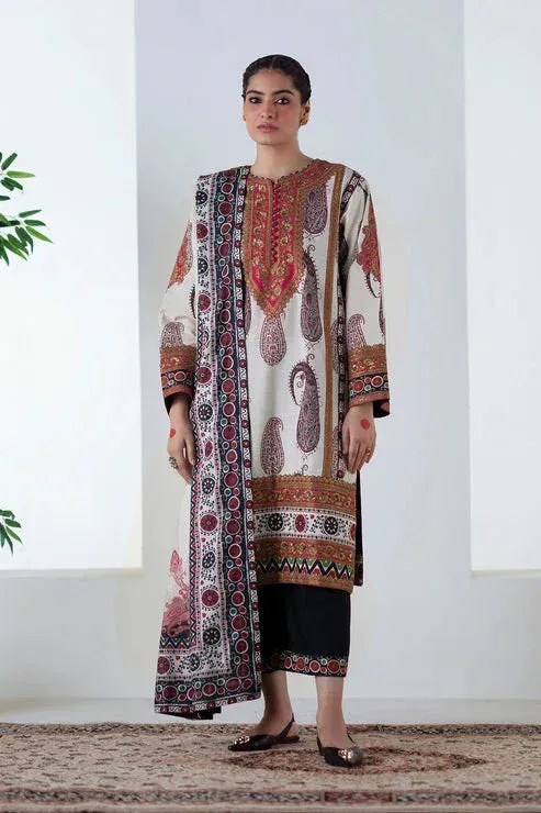Maryum N Maria Noore Winters 25 Ivory Khaddar – view 1 – Poshaq
