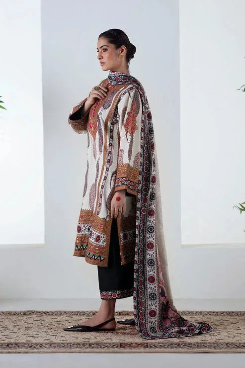 Maryum N Maria Noore Winters 25 Ivory Khaddar – view 3 – Poshaq