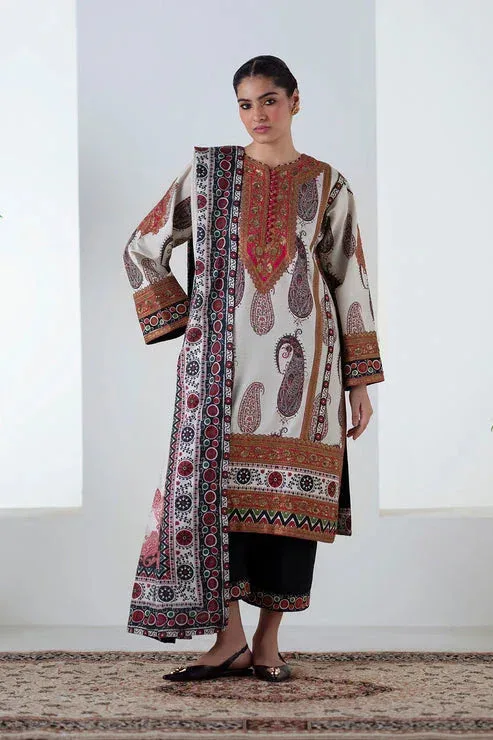 Maryum N Maria Noore Winters 25 Ivory Khaddar – view 4 – Poshaq