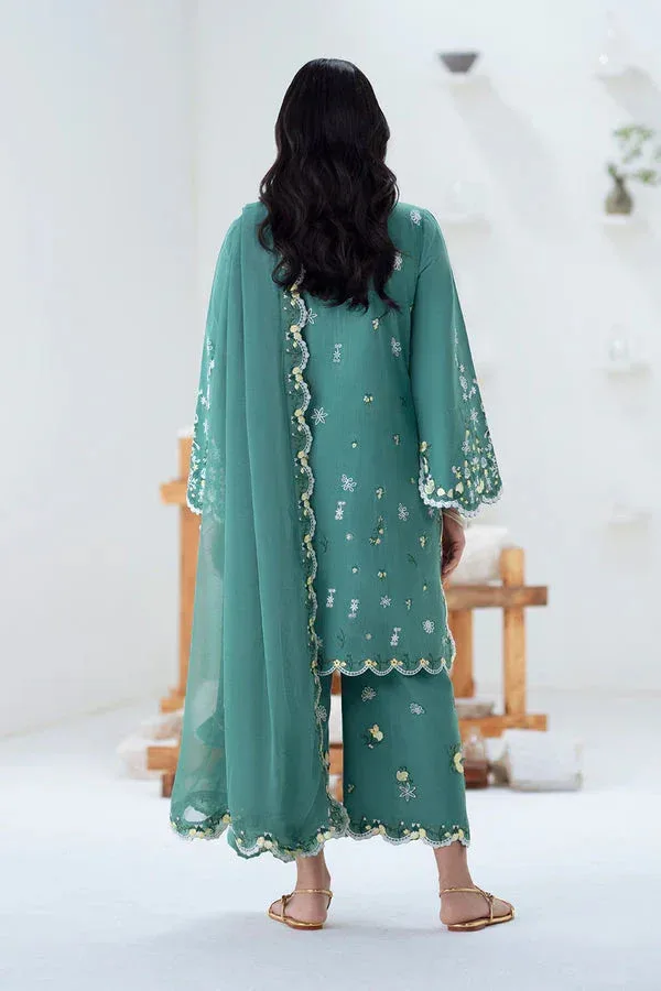 Maryum N Maria Noore Winters 25 Green Blue Organza – view 2 – Poshaq