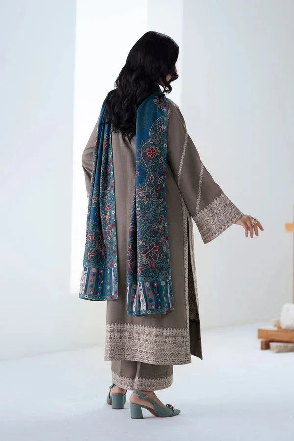Maryum N Maria Noore Winters 25 Taupe Khaddar – view 2 – Poshaq