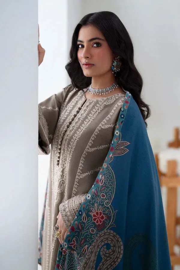 Maryum N Maria Noore Winters 25 Taupe Khaddar – view 3 – Poshaq