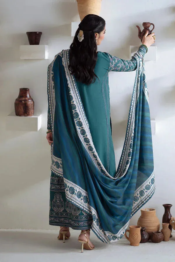 Maryum N Maria Noore Winters 25 Sea Green Khaddar – view 2 – Poshaq