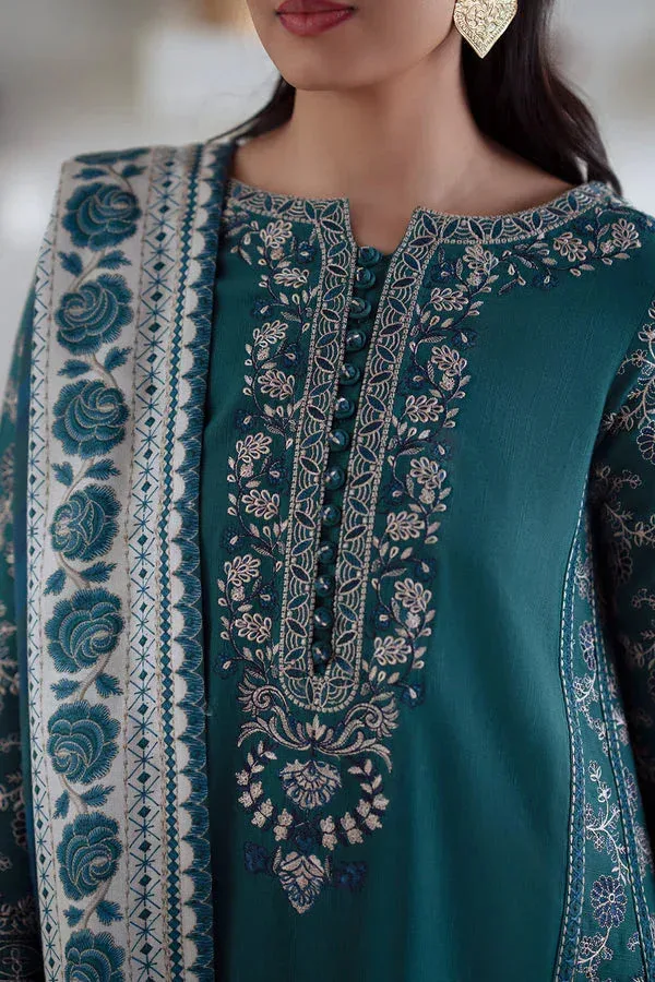 Maryum N Maria Noore Winters 25 Sea Green Khaddar – view 5 – Poshaq