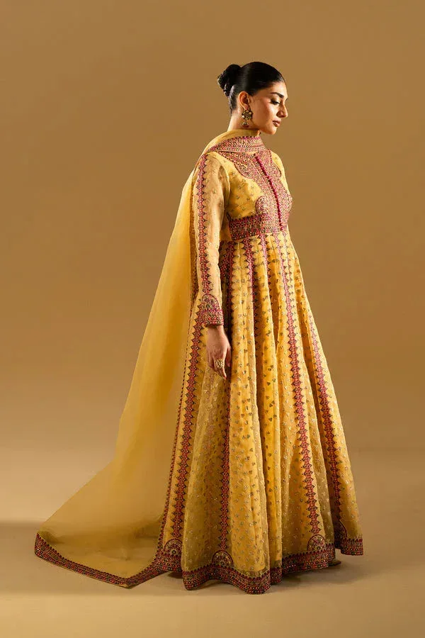 Maryum N Maria Mysha Wedding Formals Mist Yellow Organza – view 4 – Poshaq