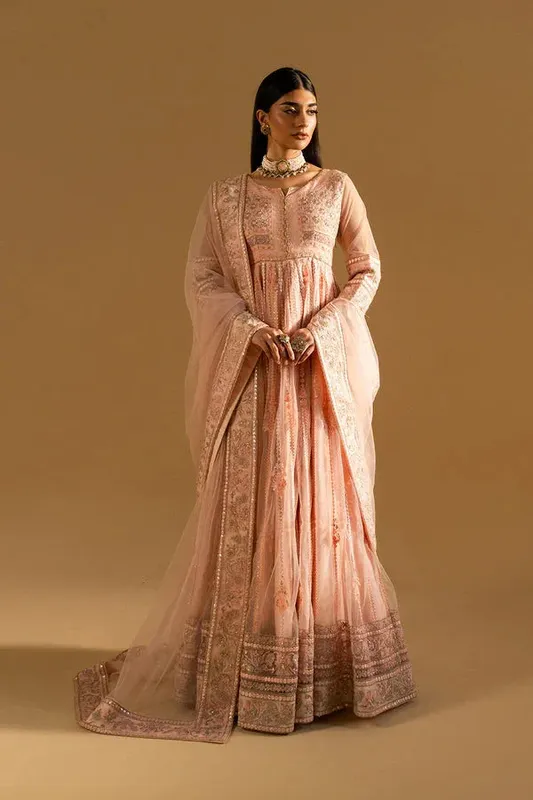 Maryum N Maria Mysha Wedding Formals Nude Peach Organza – view 1 – Poshaq