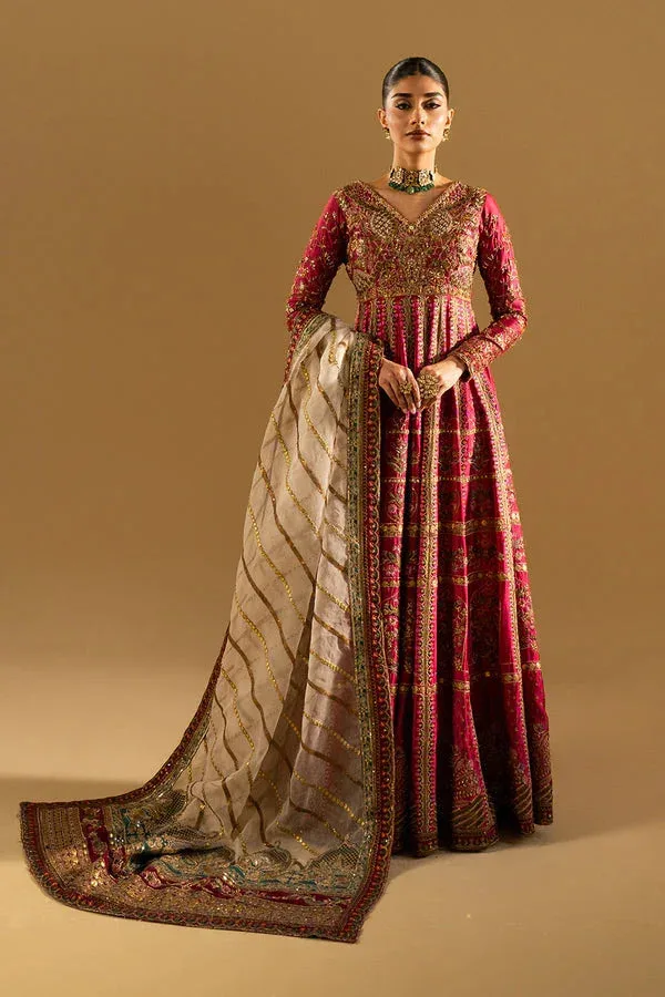 Maryum N Maria Mysha Wedding Formals Maroon Organza – view 1 – Poshaq