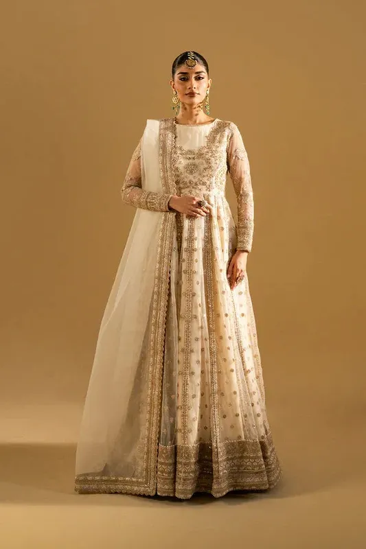 Maryum N Maria Mysha Wedding Formals Pearl White Organza – view 1 – Poshaq