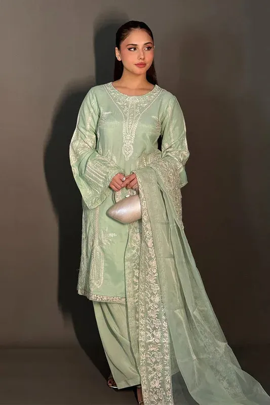 Maryum N Maria Amani Formals Pistachio Organza – view 1 – Poshaq