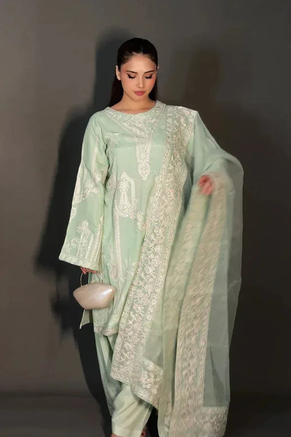 Maryum N Maria Amani Formals Pistachio Organza – view 3 – Poshaq
