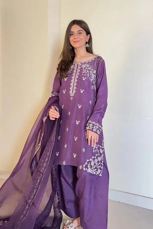 Maryum N Maria Amani Formals Purple Organza – view 1 – Poshaq