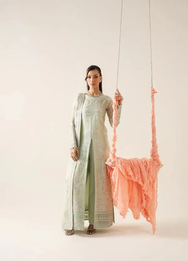Maryum N Maria Zaib Luxury Sea Green Organza – view 1 – Poshaq